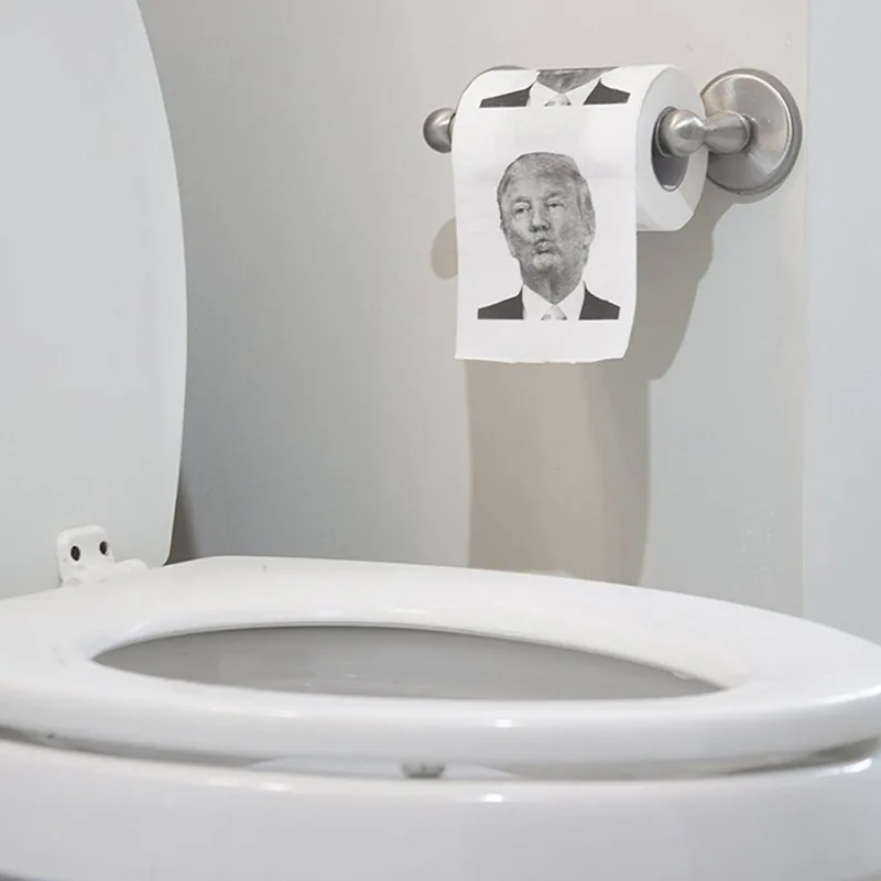 Забавный розыгрыш Туалетная рулонная бумага Новинка Туалетная бумага с рисунком 1 рулон 2-х слойный принтом в виде доллара Трамп узор английский узор
