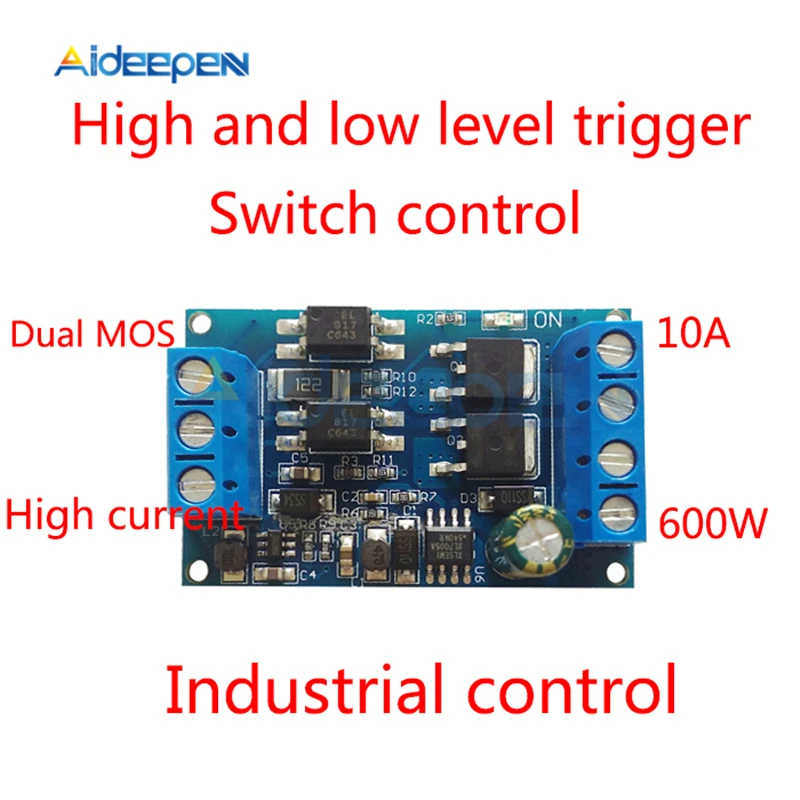 DC 4V-60V High-Power MOS FET Trigger Drive Switch Module Board PWM Adjustable Controller Dual-MOS Module 12V 24V 36V 48V voltage regulator,dc motor driver,dc motor speed controller,motion controller board