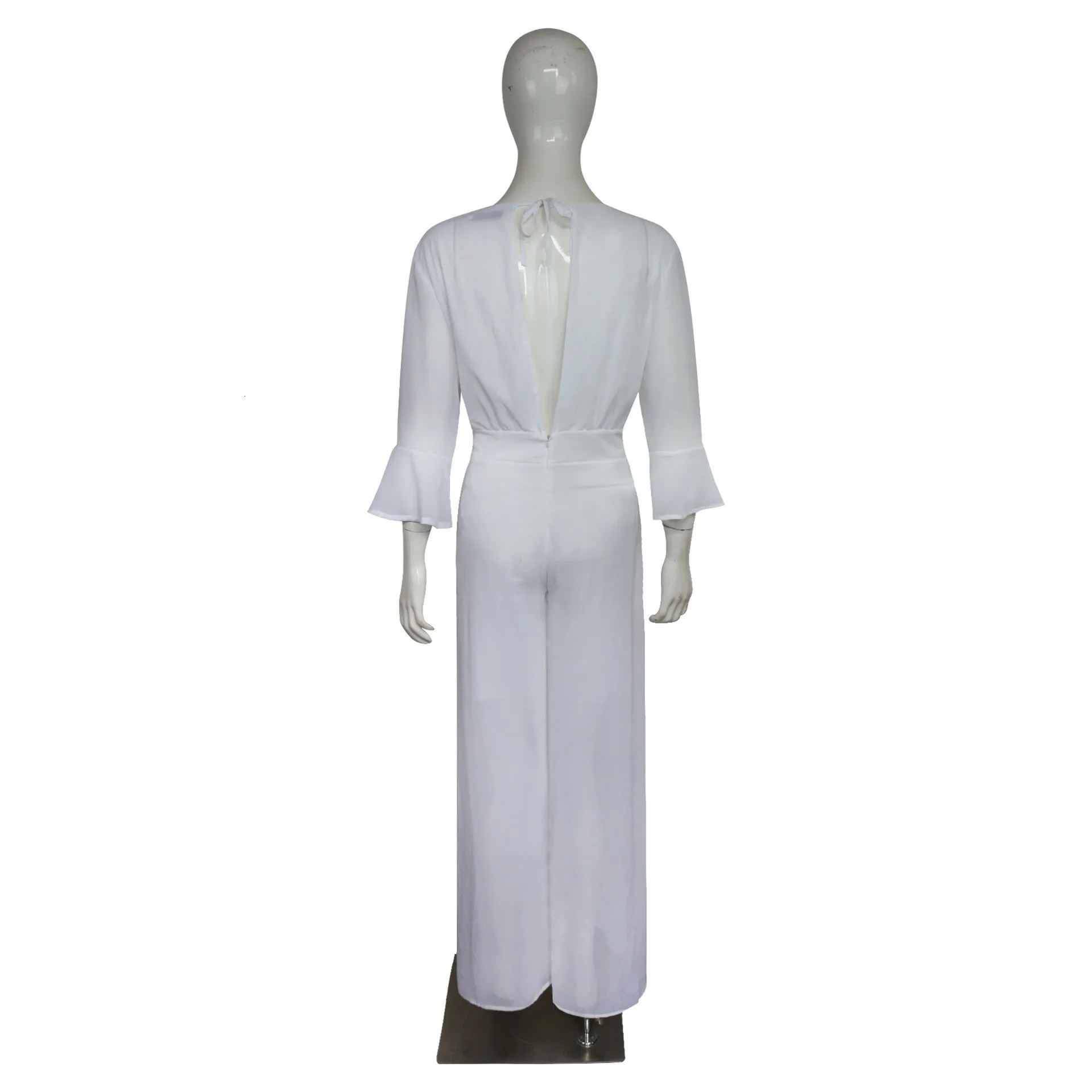 Женский шифоновый комбинезон с v-образным вырезом, цельный комбинезон, Женский Повседневный комбинезон, летний сексуальный комбинезон