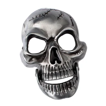 

Novelty Vintage Western Belt Buckle Skeleton Skull Head With Hinged Jaw Rock