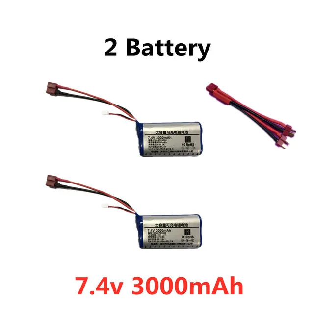 WL916 RC Boat Spare Parts Battery 7.4V 1500mAh /3000mAh/ 3 in 1 line
