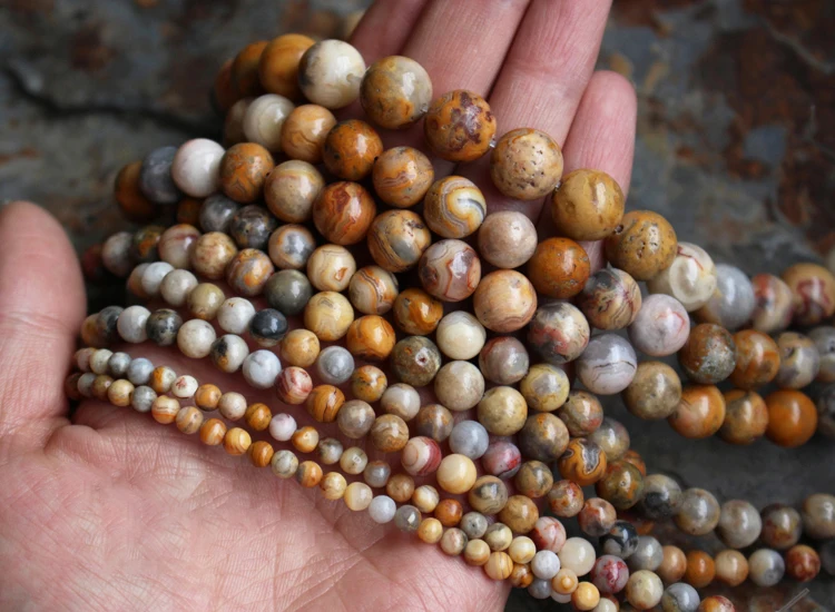 Natural Crazy Agates Stone Rondelle Beads Loose Spacer Beads 15