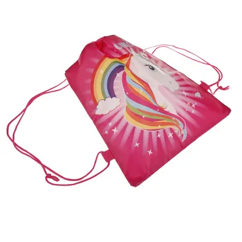 

1pcs Drawstring Bag Children Birthday Party Favors Travel Storage Package For Girls School Backpacks 36*27cm Cartoon Unicorn