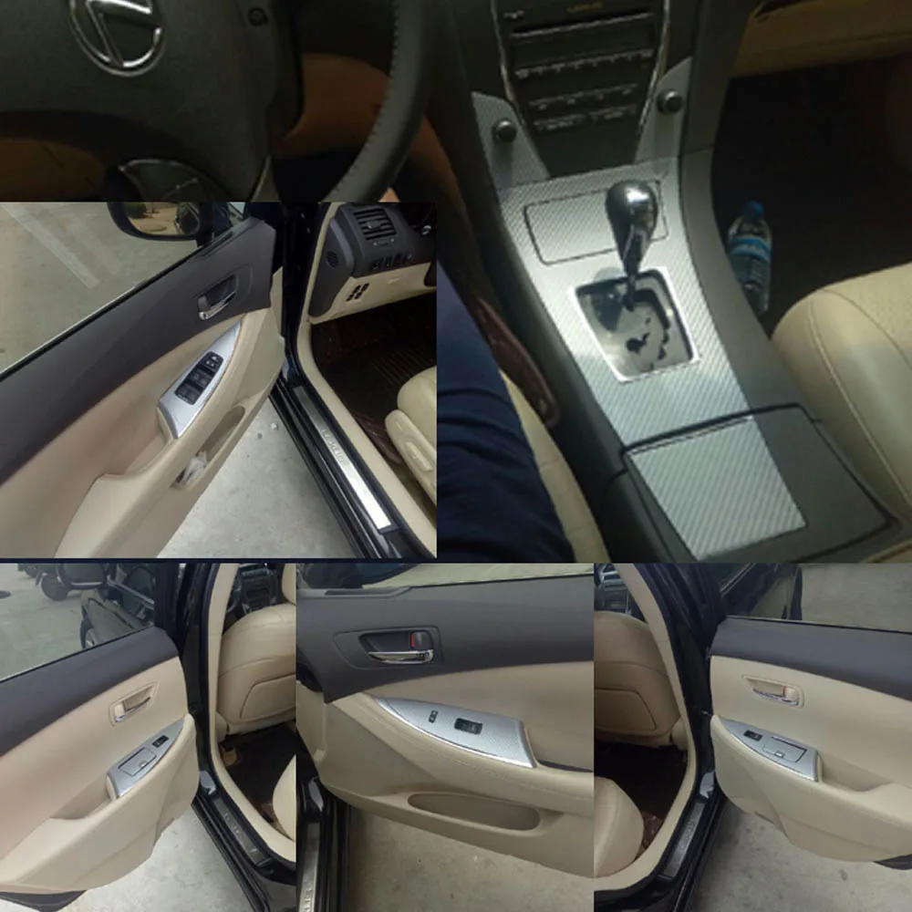 Для Lexus ES240 350 2006-2012 внутренняя Центральная панель управления дверная ручка наклейки из углеродного волокна наклейки аксессуары для автомобиля