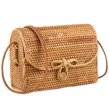 

Straw Bag For Women Rattan Handbags Summer Woven Beach Tote For Ladies Babi Rattan Bag Female Sac Bohemia Shoulder Bag Straw