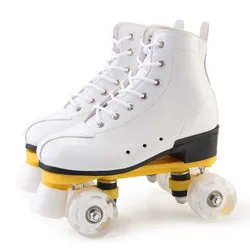 Professional Skate Shoes Lighted Double Row New Style Waterproof Roller Skating Fancy Patines De 4 Ruedas 4-wheel Skates KC50LH