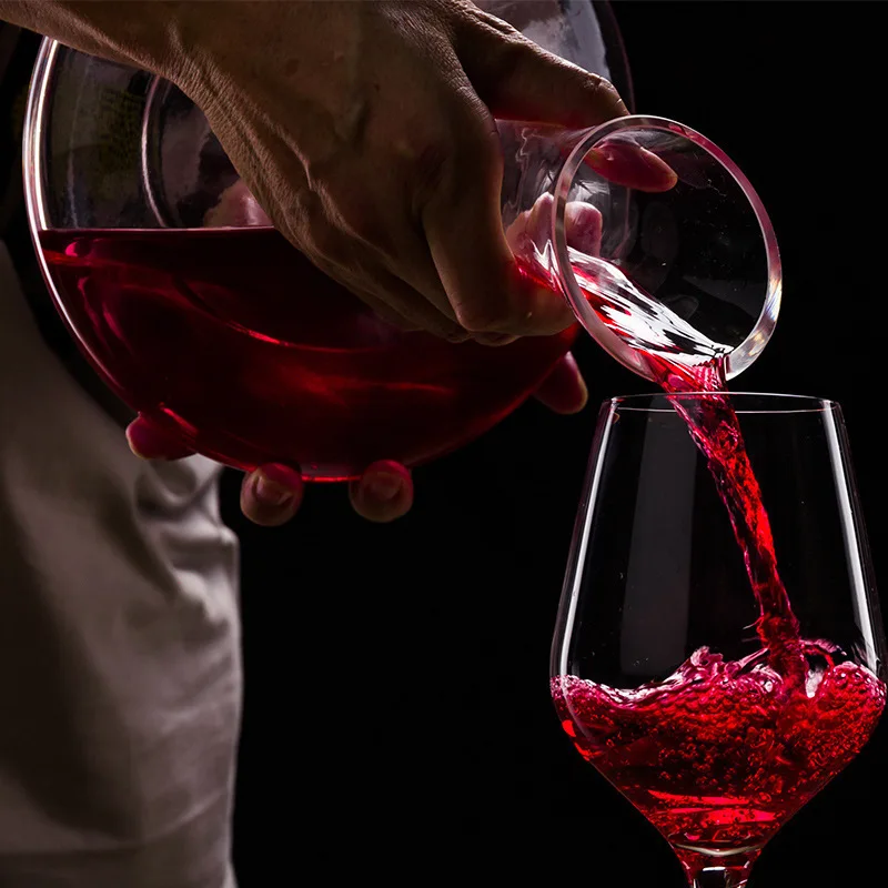 grande decanter artesanal de cristal tinto vinho aguardente champanhe copos garrafa jarro pourer aerador para barra da família