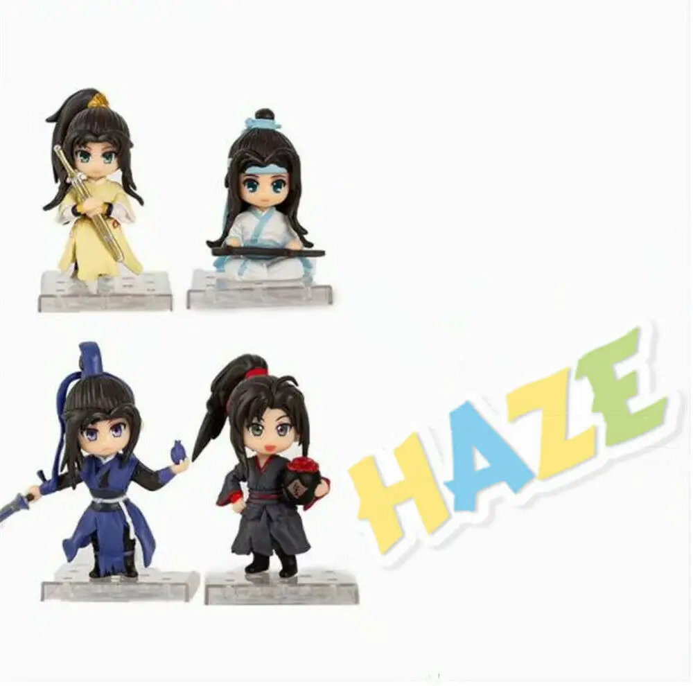 4 шт./компл. Grandmaster of Demonic Cultivation Wei Wuxian Lan Wangji ПВХ Фигурки игрушки коллекционные