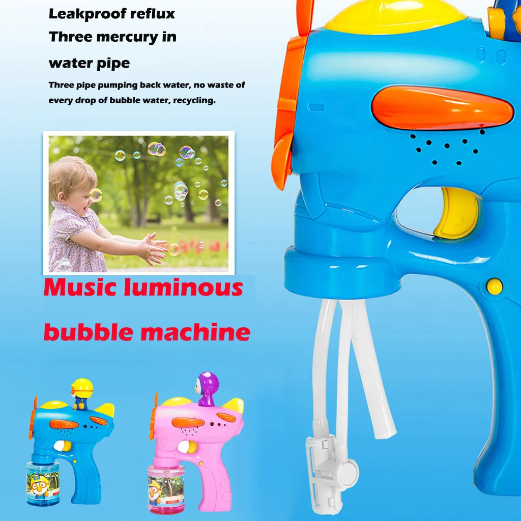 

Kids Adults Electric Music Luminous Cartoon Bubble Blowing Toy Automatic Bubble Machine soap bubble machine Photography props