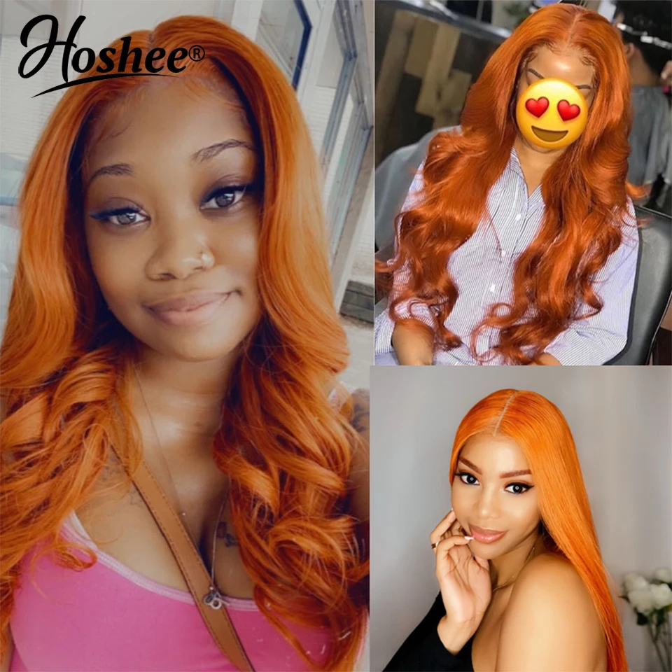 

Brazilian Remy Body Wave Lace Front Wig Orange Colored Lace Front Human Hair Wigs For Black Women Wig 180%