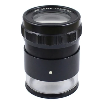 

10X For Gems Focused Eye Loupe Jewelry Magnifier Antiques Models Stretchable Interchangeable Reticle Scale With 8LED Handheld