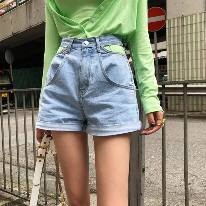 jean shorts with pockets out