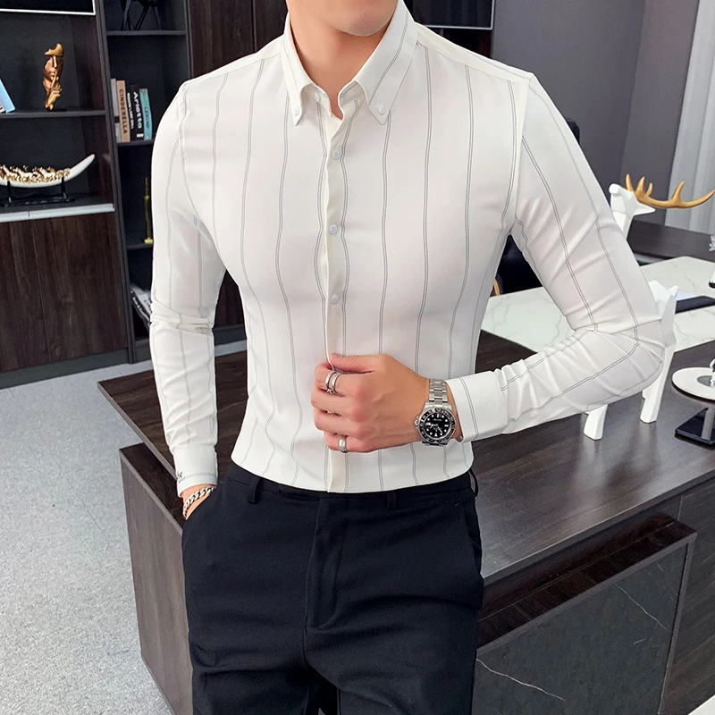 High Quality Men Dress Shirt Long 