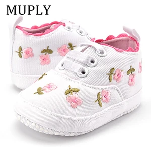 Обувь для маленьких девочек; Белая кружевная мягкая обувь с цветочной вышивкой; Прогулочная обувь для малышей; Обувь для первых прогулок; Бесплатная доставка