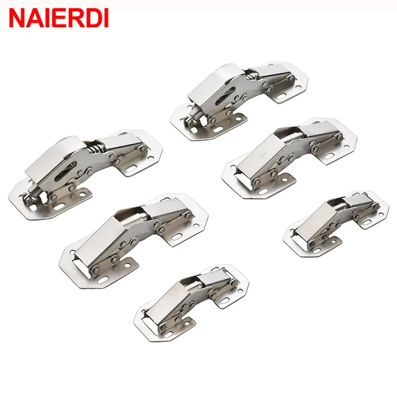 4PCS NAIERDI 3 Inch Cabinet Hydraulic Hinge 90 Degree No-Drilling Hole Cupboard Door Soft Close Hinges 4 Inch Furniture Hinge