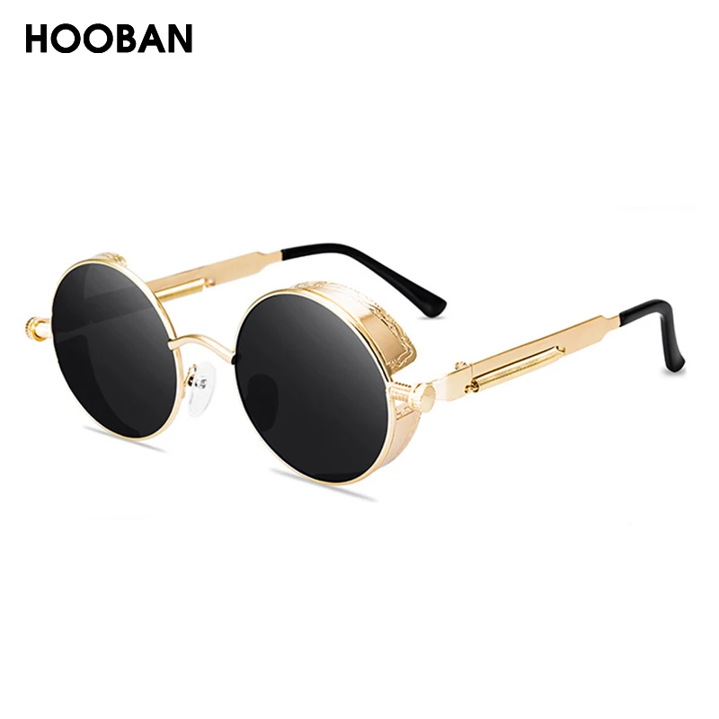 Classic Steampunk Sunglasses Men Women Retro Gothic Round Male\'s Sun Glasses Fashion Punk Party Driving Shades