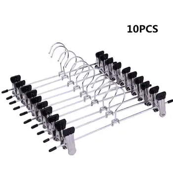 

10Pcs/Lot Stainless Steel Trousers Rack Clip Anti-slip Clothespin Pants Clamp Clothes Hanger Laundry Organization Clothes Pegs