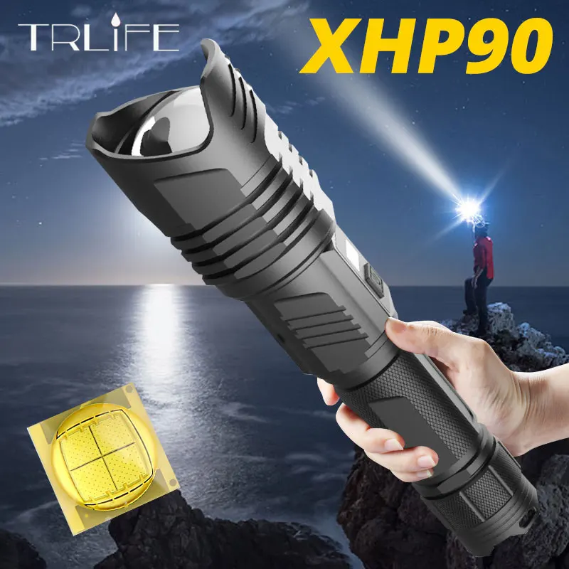 XHP90 светодиодная вспышка светильник мощный xhp70.2 самая мощная 26650 usb фонарь xhp70 xhp50