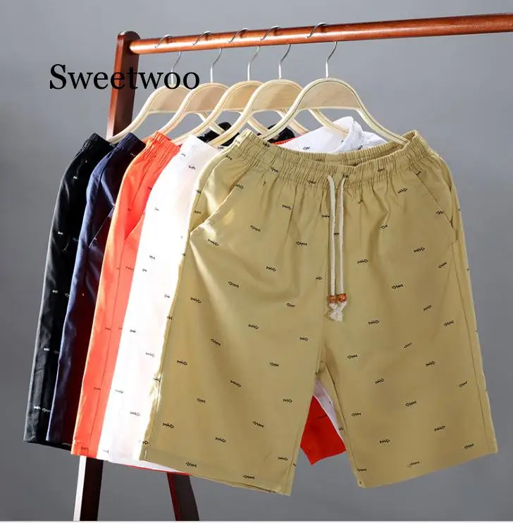 2020 Summer Men's shorts Casual Loose Cropped Trousers Sports Shorts Loose Knit Straight Casual Pants Cotton Short Pants New 5XL