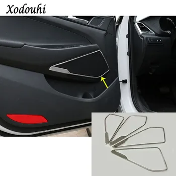 

For Hyundai Tucson 2015 2016 2017 2018 Car Styling Stick Stainless Steel Frame Inside Door Audio Speak Sound Ring Trim Part 4pcs