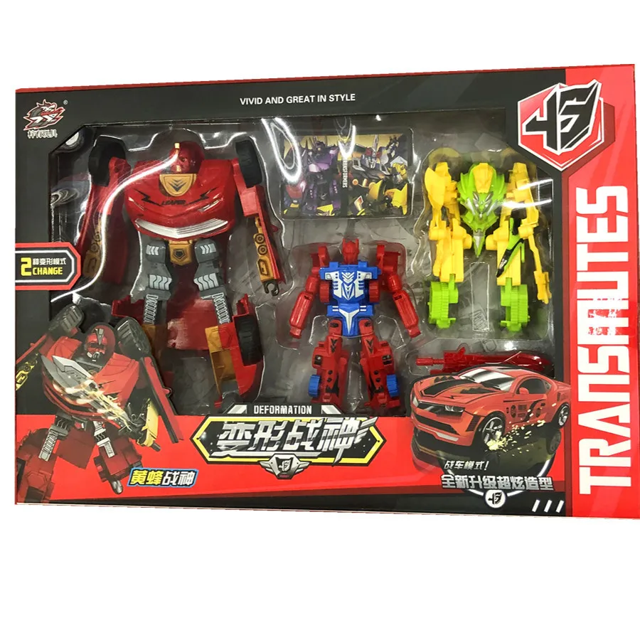 

Manual Transformation Toy Autobots Mini Jingang Robot Children 1-6-Year-Old Boy Optimus Prime Model Garage Kit