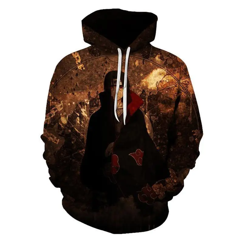 Наруто Итачи Учиха 3D куртки с капюшоном и принтом кофты Костюмы для косплея