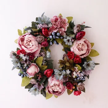 

Front door Artificial Peony Wreath Window Wall Home decoration Wedding