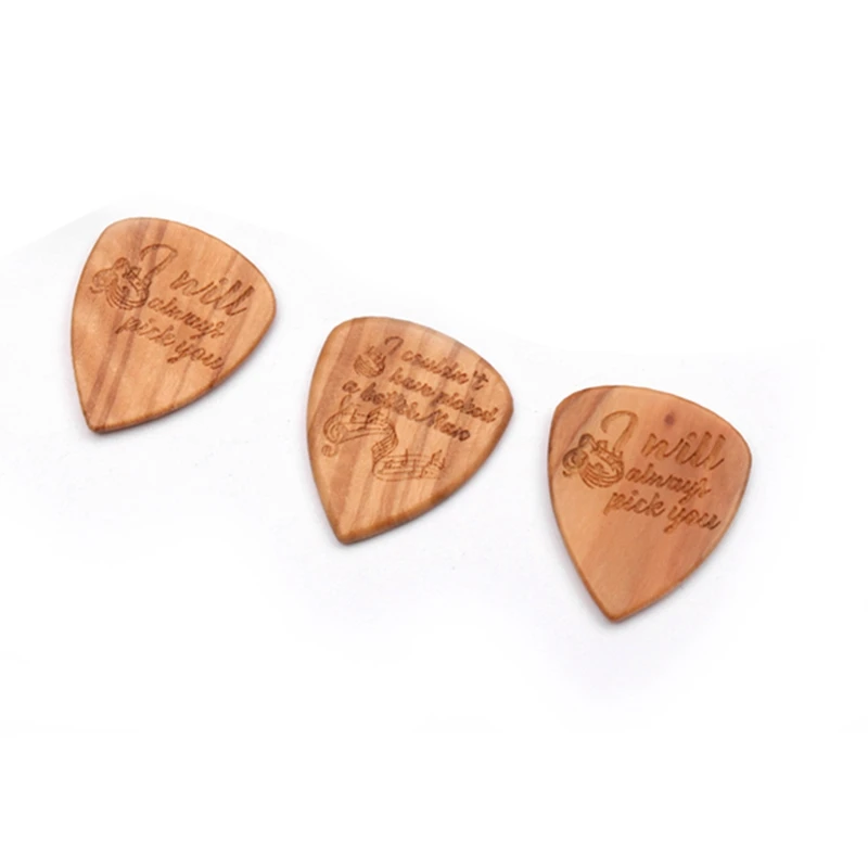 Гитарный ящик, деревянный чехол для хранения гитарных медиаторов с 3 медиаторами для басов, джазовых гитарных аксессуаров