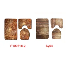 3 шт., набор ковриков для ванной, практичная Нескользящая домашняя декоративная крышка для унитаза, Защитная передняя дверь, фланелевая с принтом, душ в отеле