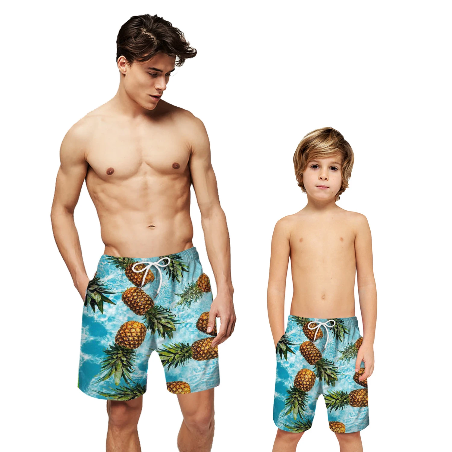

Summer Family Matching Clothing Kids Men Printed Beach Father and Son Swimwear Shorts Parent Swimsuit Swimming Trunk Beachwear