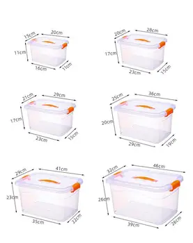 

5 Pcs/Lot 40L Thicken Storage Box Plastic Transparent Large Thickened Clothes Portable Toys Sorting