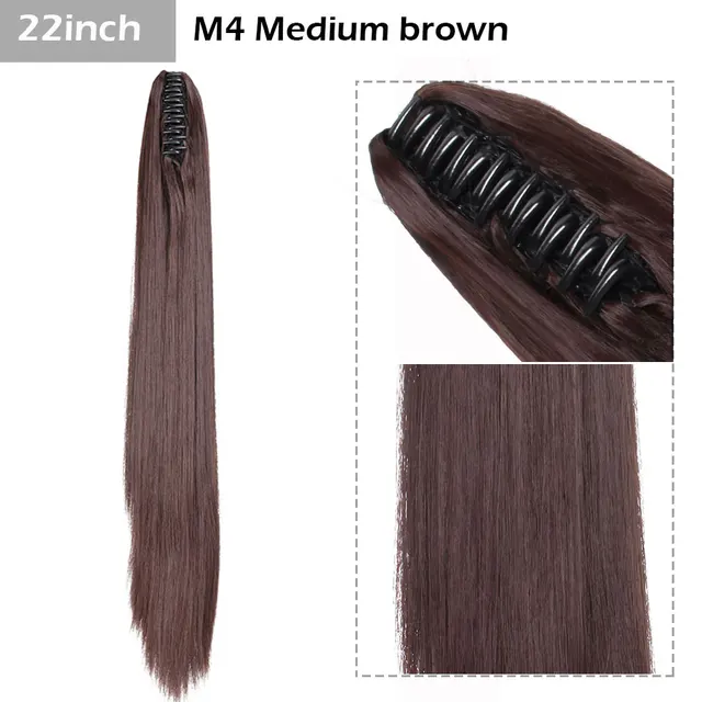 S-noilite Syntheitc Big Grab Ponytail Hair Extension Claw Clip In Ponytail Extension Hair Fake Hairpiece For Women Daily Party 22-634