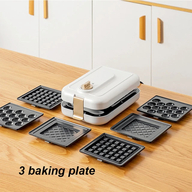 3 in 1 Waffle Maker Machine Breakfast Machine Cake Maker Adjustable  Temperature Anti Stick Plate for Pancake Baking - AliExpress