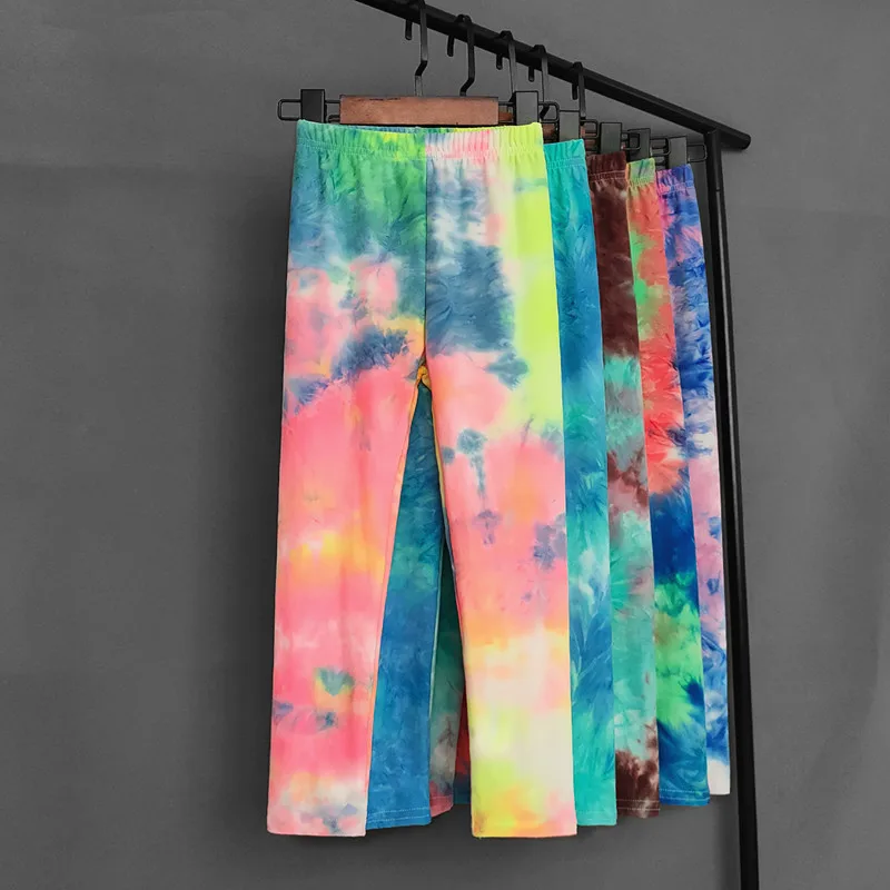Kids Toddler Girls Legging Spring Summer Graffiti Colorful Printed Stretch Slim Leggings for Children