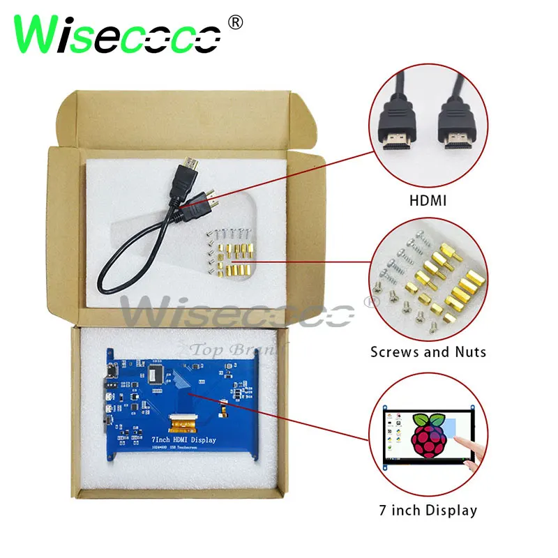Raspberry pi сенсорный монитор 7 дюймов 1024x600 ips дисплей с hdmi драйвер платы с 5 точечным сенсорным экраном - Цвет: full kit