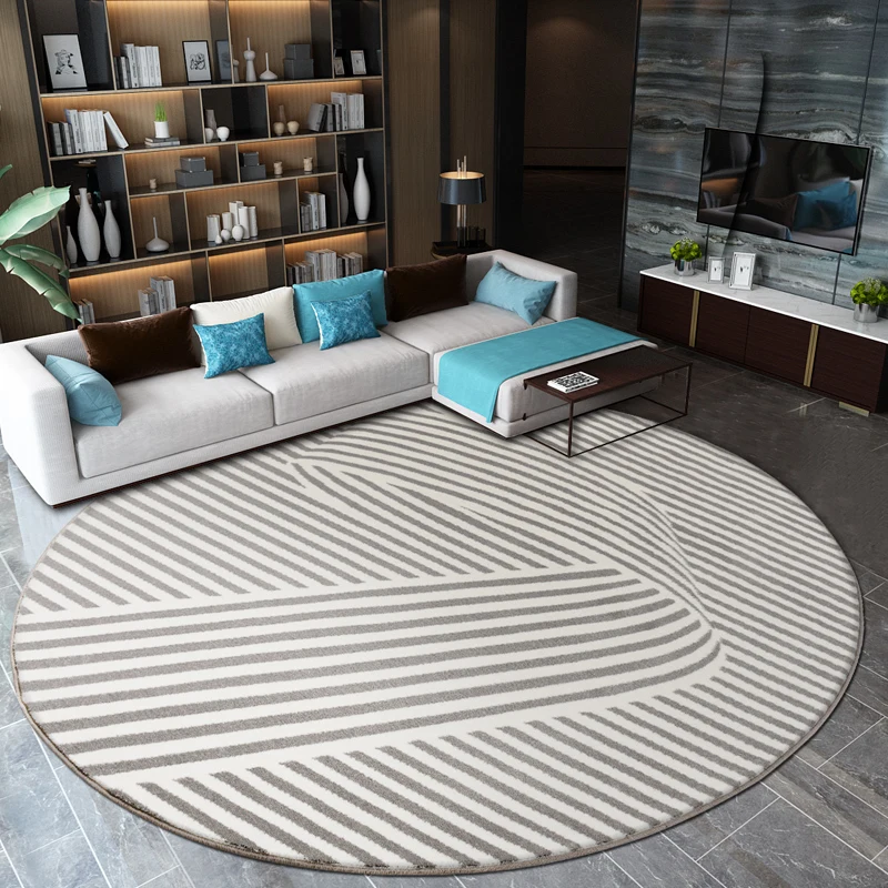 Круглый компьютерный ковер в скандинавском стиле Современные толстые коврики и