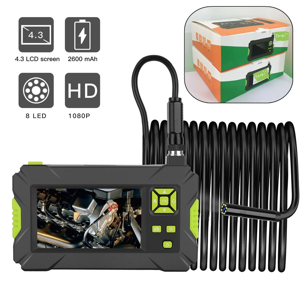Kebidumei-endoscopio Industrial P30, boroscopio de mano, cámara de 4,3 pulgadas, Monitor LCD, 1080P, cámara de inspección de vídeo HD, endoscopio de 8mm