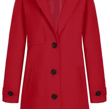 Для женщин Однобортный однотонные Цвет классические полупальто