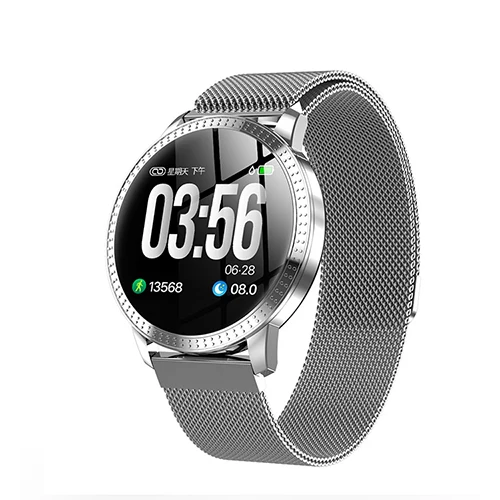Для женщин Смарт-часы IP67 Водонепроницаемый закаленное Стекло активности Фитнес трекер Heart Rate Monitor часы Для мужчин Smartwatch для iOS - Цвет: Silver Steel