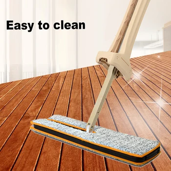 

Double Sided Flat Mop Non Hand Telescopic Comfortable Handle Mop Floor Self-Wringing Cleaning Tool For Living Room Kitchen