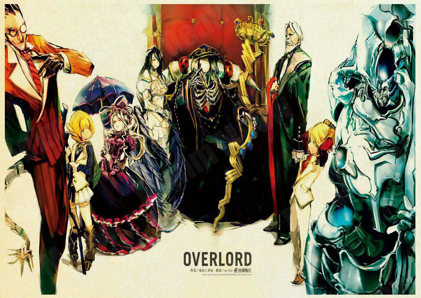 P Overlord плакат Bone King винтажные металлические оловянные знаки бар клуб кафе домашний декор комиксы настенные художественные плакаты подарки для любителей аниме ZSS18 - Цвет: P