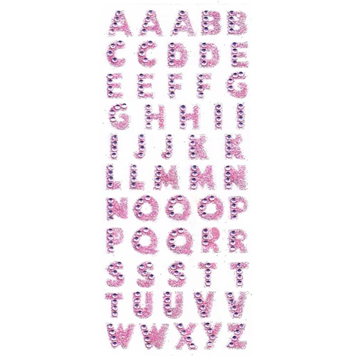 1 лист Блеск Стикеры буквы алфавита самоклеющиеся ABC A-Z слова палочки наклейки в виде букв наклейка с алфавитом имя стикер s - Цвет: Light Pink