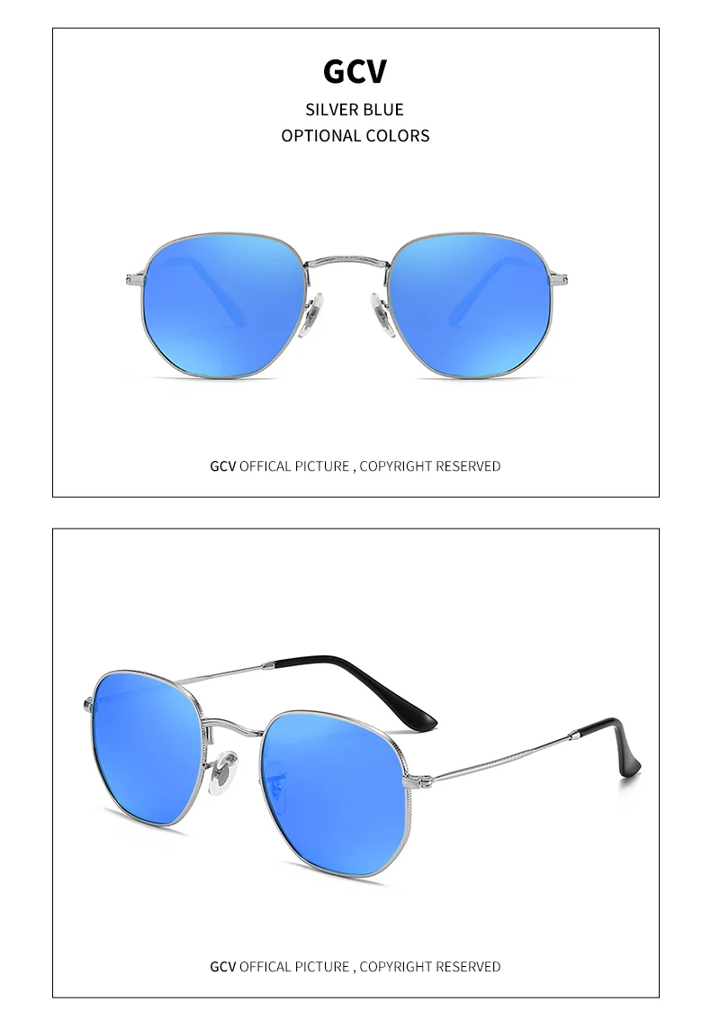 Classic Retro Hexagon Sunglasses Metal Frame Polarised Eyewear_voghion.com