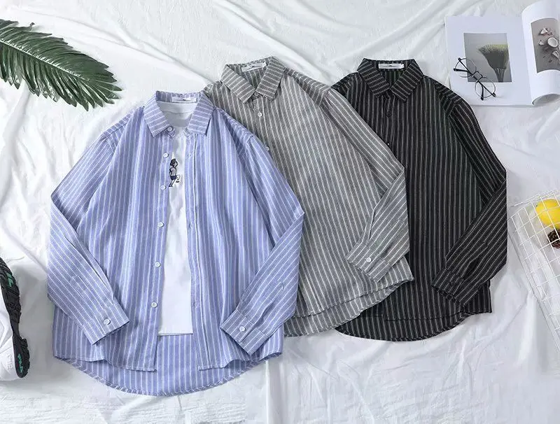 Весенне-осенняя длинная рубашка с карманом мужская одежда Slim Fit Мужская клетчатая рубашка с длинным рукавом Повседневная Уличная мужская рубашка