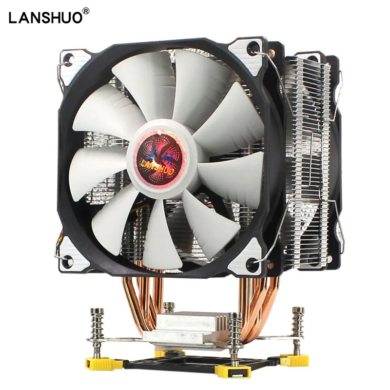

LANSHUO Cooler Cpu Intel LGA1155 RGB 120mm 4 Heatpipe Cpu Fan Radiator Cooling For LGA 775 1151 1156 1356