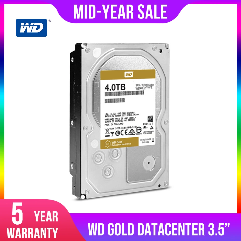  Disco duro interno WD Gold 4TB 35 