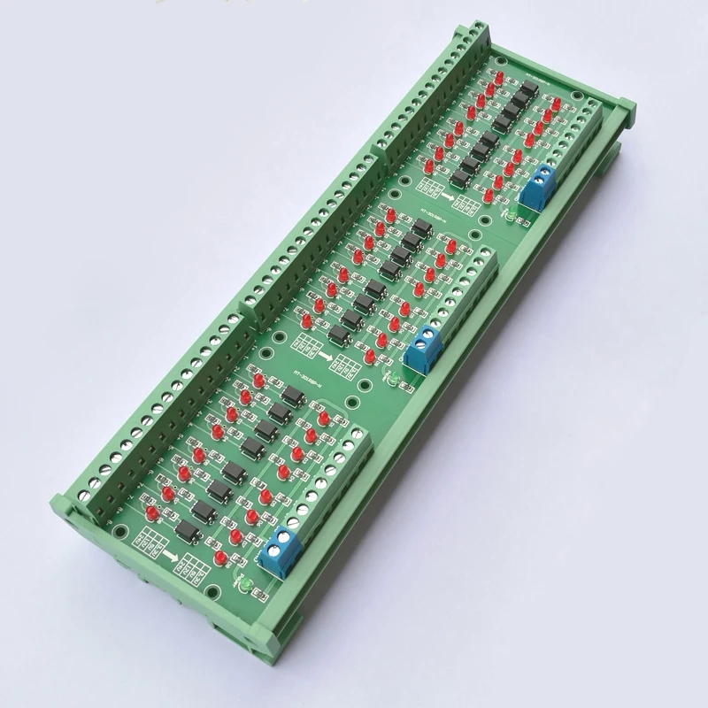 24 Channel Level Voltage Conversion Board PLC Signal Input NPN PNP Output Optocoupler Photoelectric Isolation Module