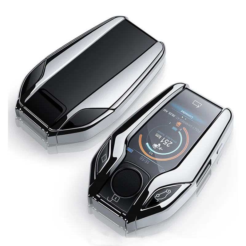 Car Key Case TPU Fully Protection Cover for BMW Serie 5/7 6GT BMW X5 X3 X4 X7 G12 G30 G31 G32 i8 for BMW LED Display Key Case