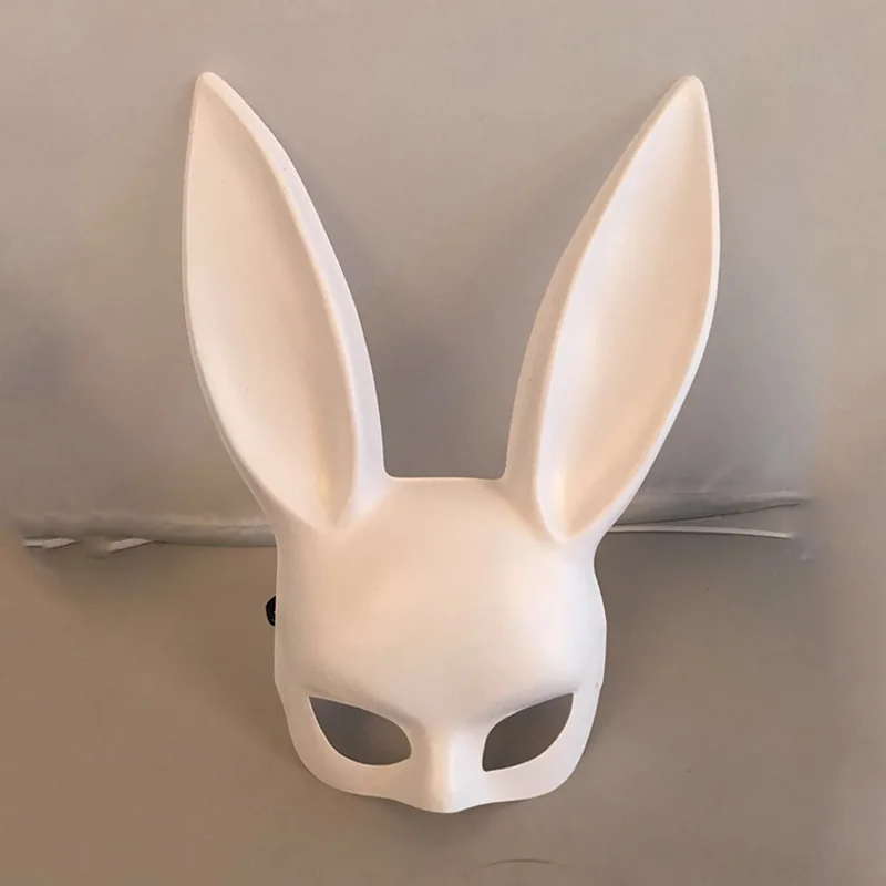 Halloween Black Women Girl Sexy Rabbit Ears Mask Cute Bunny Long Ears Bondage Mask Halloween Masquerade Party Cosplay Costu