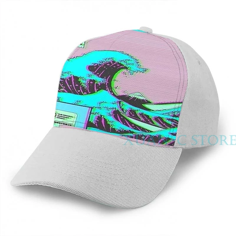 Большая волна от Vaporwave Kanagawa баскетбольная Кепка для мужчин и женщин мода по всему принту черная шляпа унисекс - Цвет: Gray